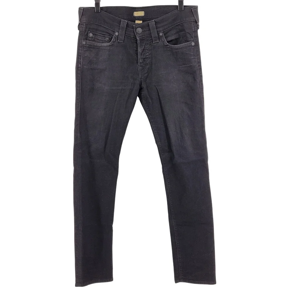True Religion Rocco Classic Slim 32 Black Denim Jeans Mens